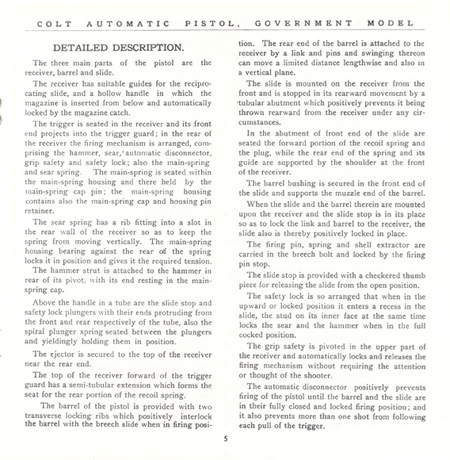 The Commercial Colt Caliber .45 Government Model Manual - Page 5 The Commercial Colt Caliber .45 Government Model Manual - Page 5