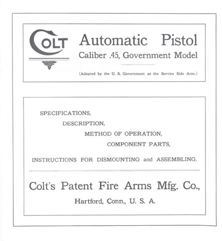 The Commercial Colt Caliber .45 Government Model Manual - Title Page The Commercial Colt Caliber .45 Government Model Manual - Title Page