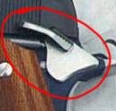 This is a typical extended safety; note the longer flange which increases the area with which you can operate it. This is a typical extended safety; note the longer flange which increases the area with which you can operate it.