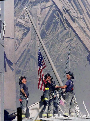WTC Flag Photo WTC Flag Photo