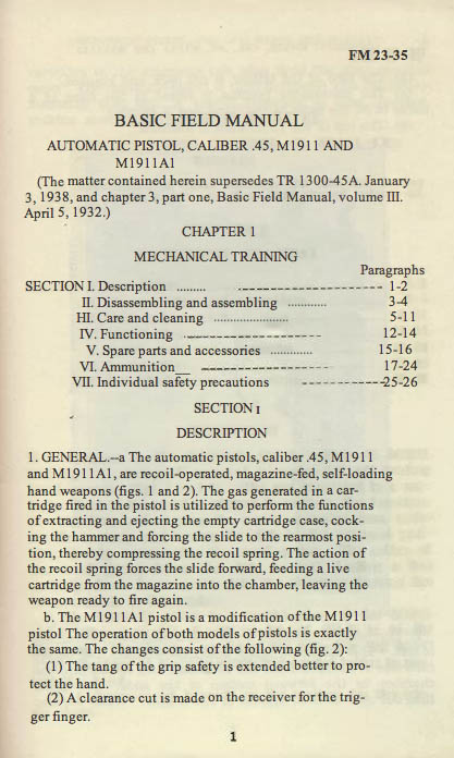 M1911 Manual - Page 5 M1911 Manual - Page 5